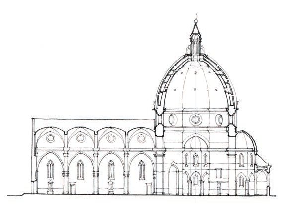 佛罗伦萨大教堂平面图 cathedral of florence1436 年穹顶基本建成